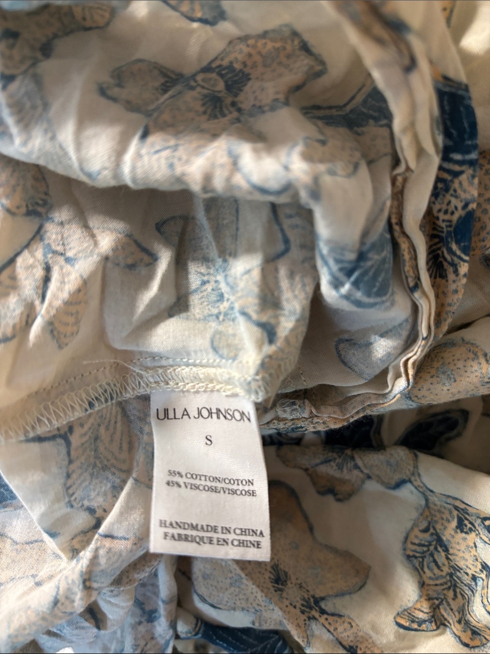 2022 Ulla‎ Johnson Cari Coverup Dress Jasmine Beach Print Size Small Resort - Picture 15 of 16